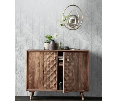 DUTCH WALLCOVERINGS Tapeta Rhea Trees, szaro-srebrna