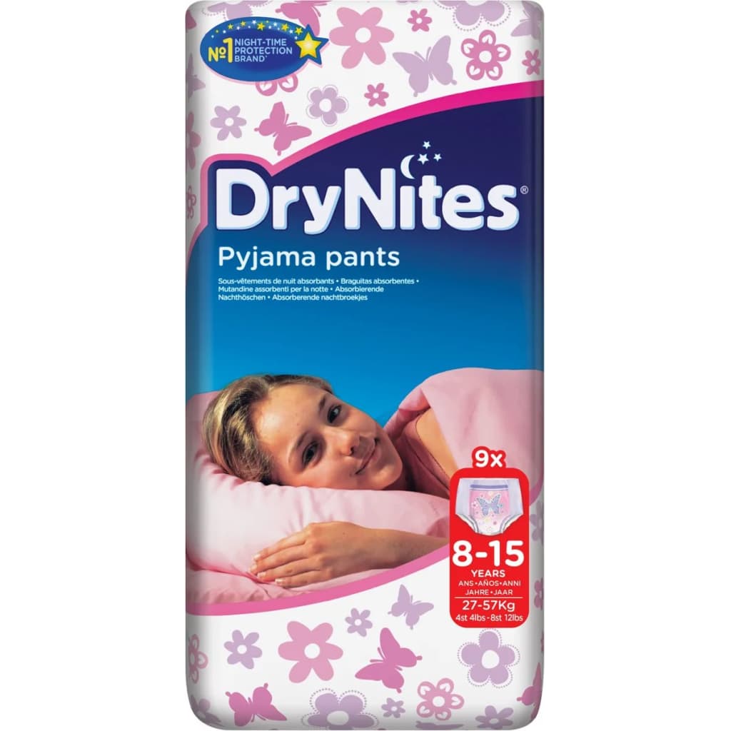 Huggies Drynites Pyama Pants Absorberende Broekjes - Girl - 8/15 Ja...