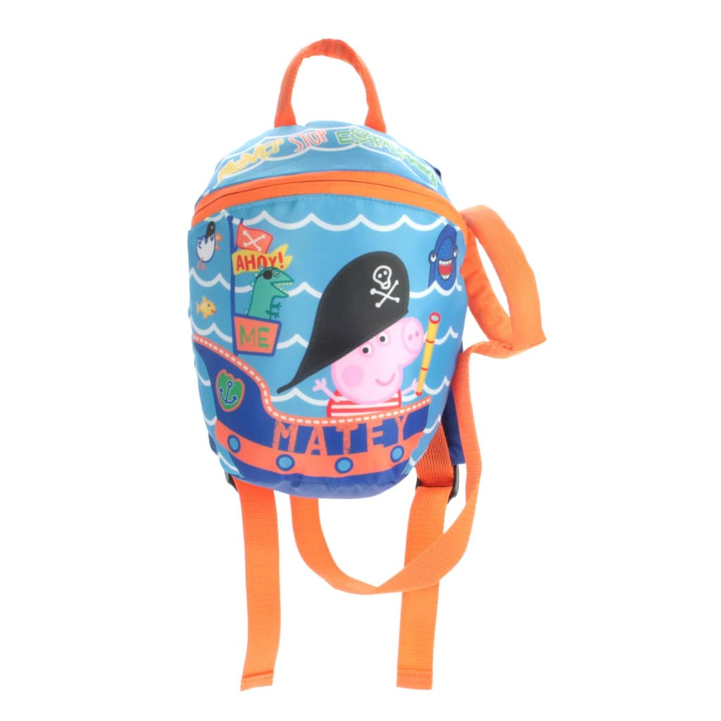 Peppa Pig rugtas met teugel Rocco Reins junior blauw 26 cm