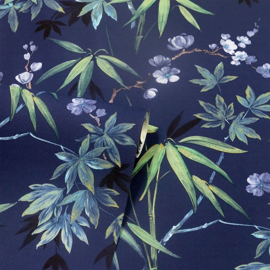 DUTCH WALLCOVERINGS Behang Jasmine Garden blauw
