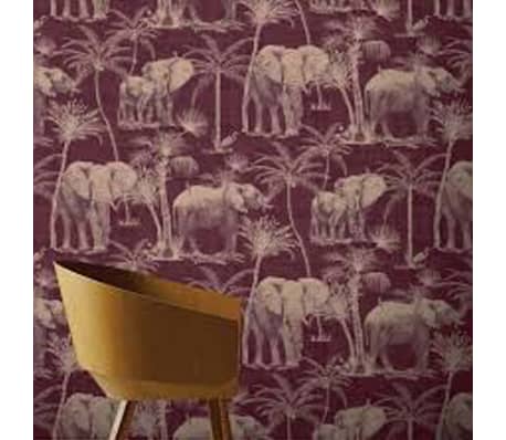 DUTCH WALLCOVERINGS Wallpaper Elephant Grove Aubergine