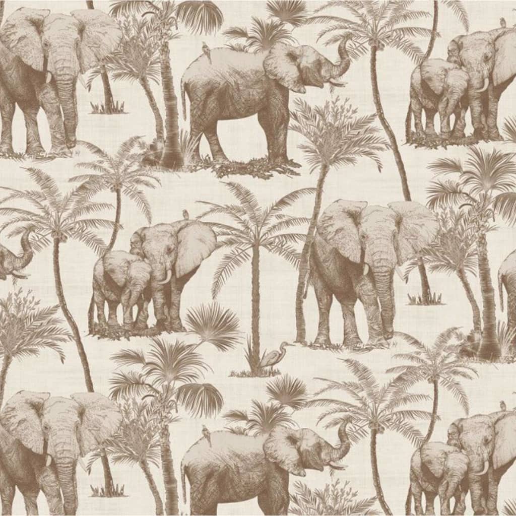 DUTCH WALLCOVERINGS Tapete Elephant Grove Beige