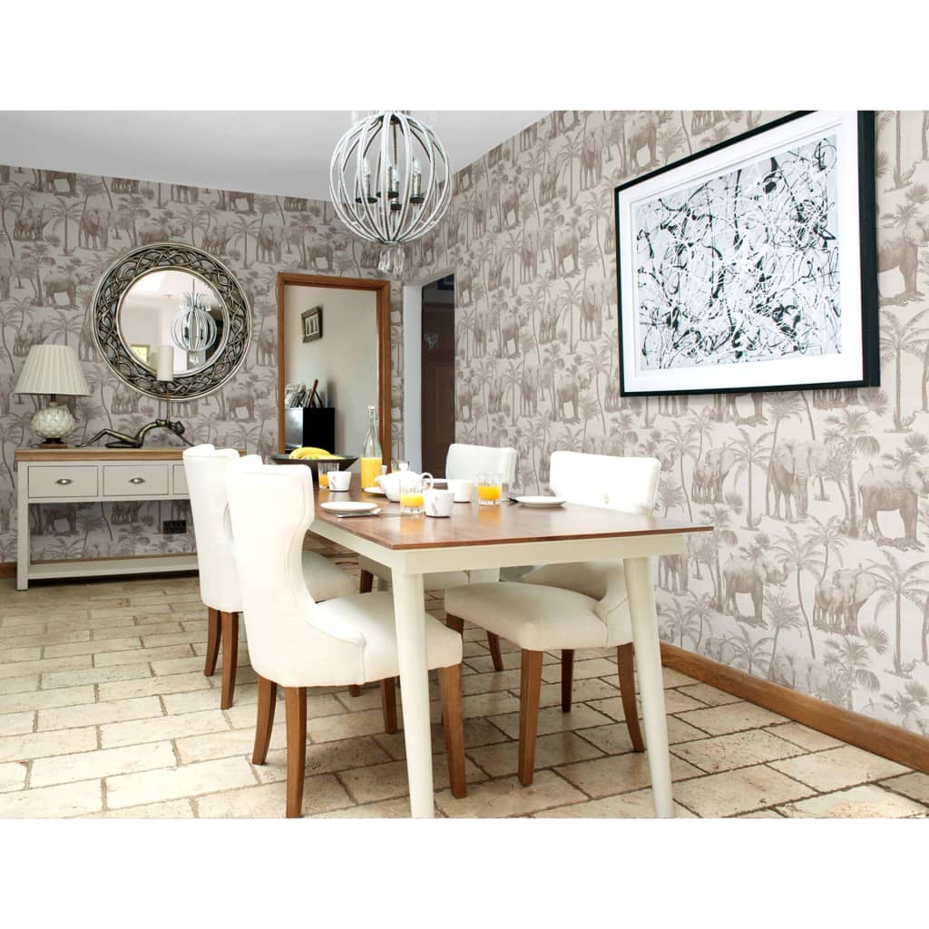 DUTCH WALLCOVERINGS Tapete Elephant Grove Beige