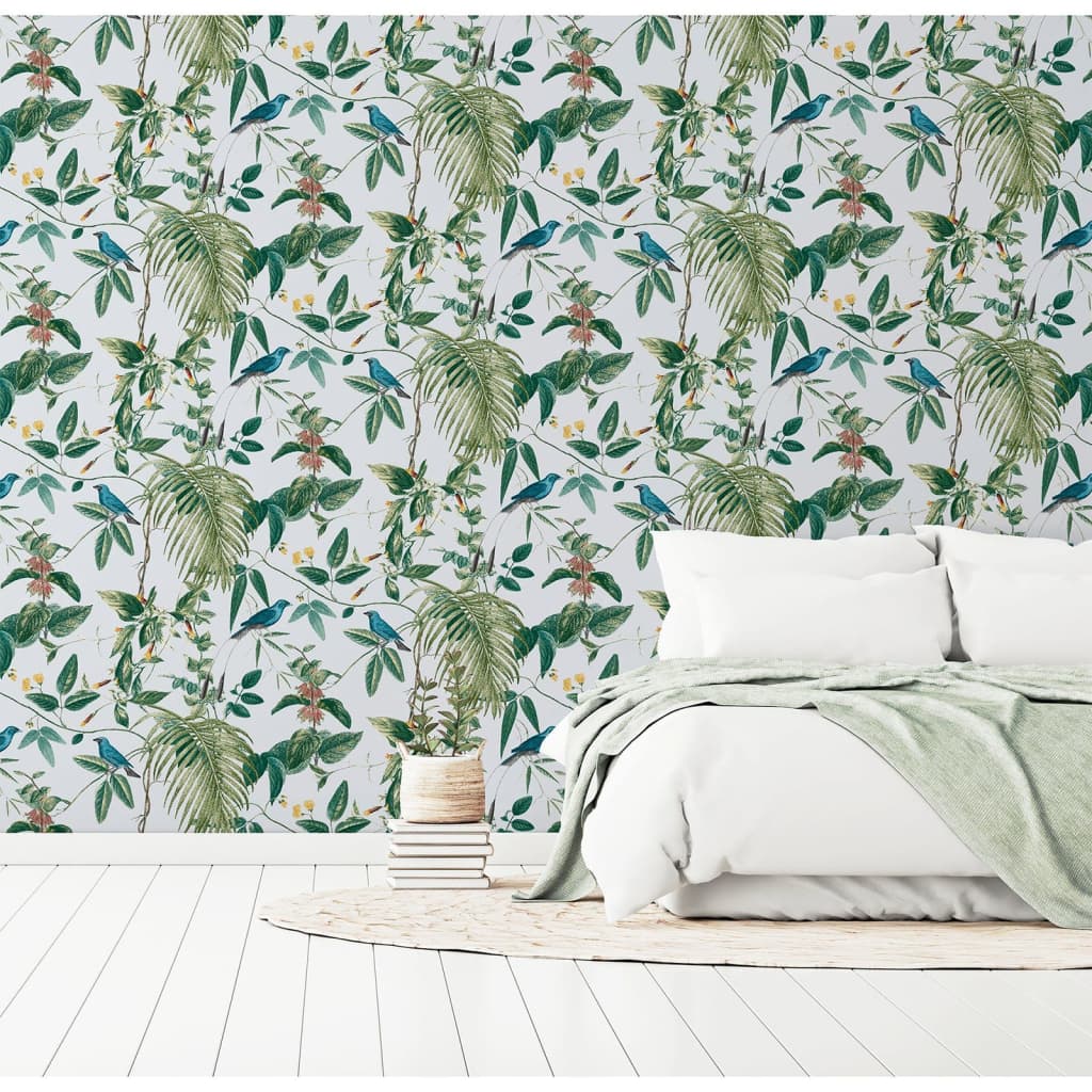 

DUTCH WALLCOVERINGS Behang Exotic Garden blauw en groen