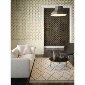 DUTCH WALLCOVERINGS Tapetai Palm Palace, kreminės ir auksinės spalvos