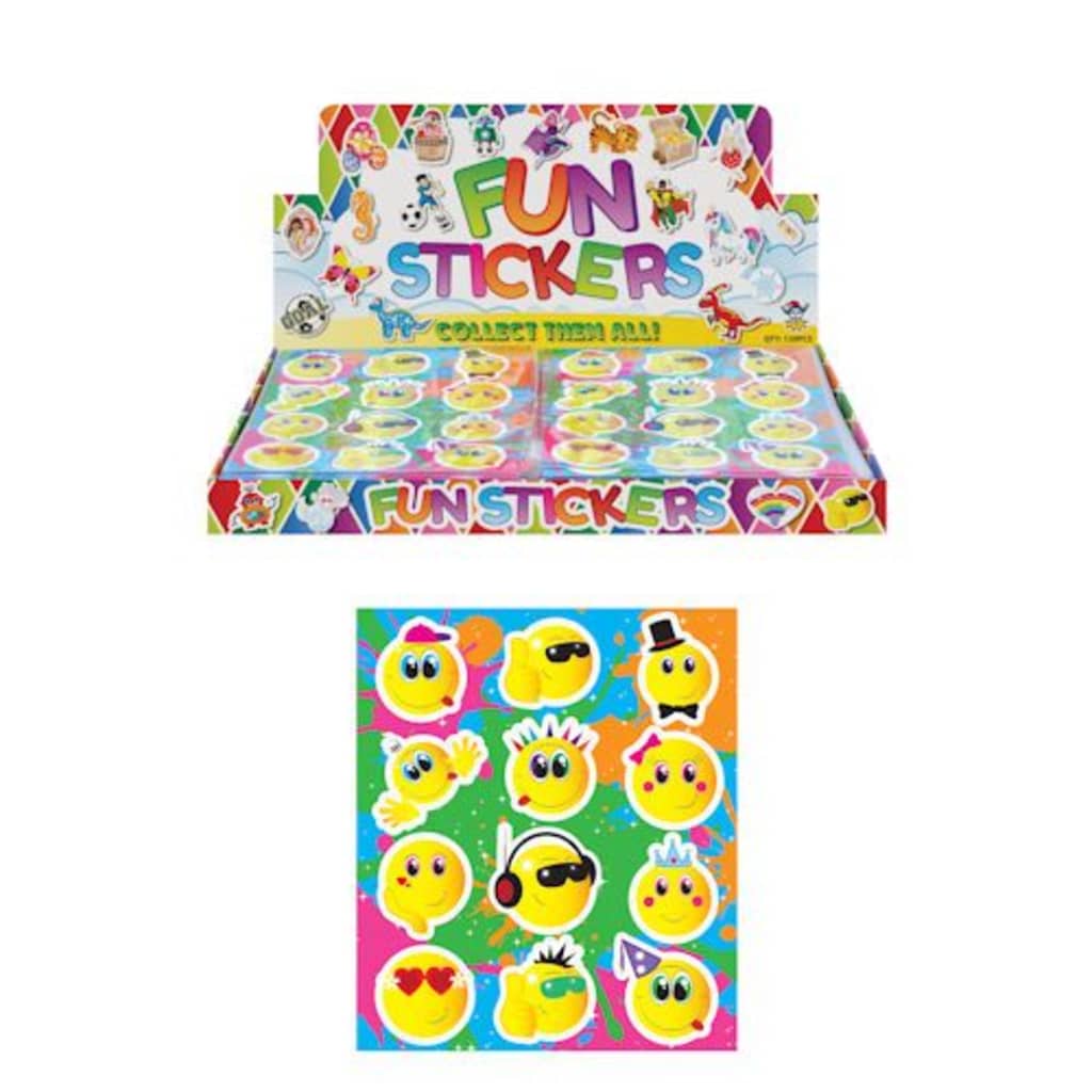 Huismerk Uitdeelcadeautjes - Fun Stickers - Model: Smiley's in Display (120