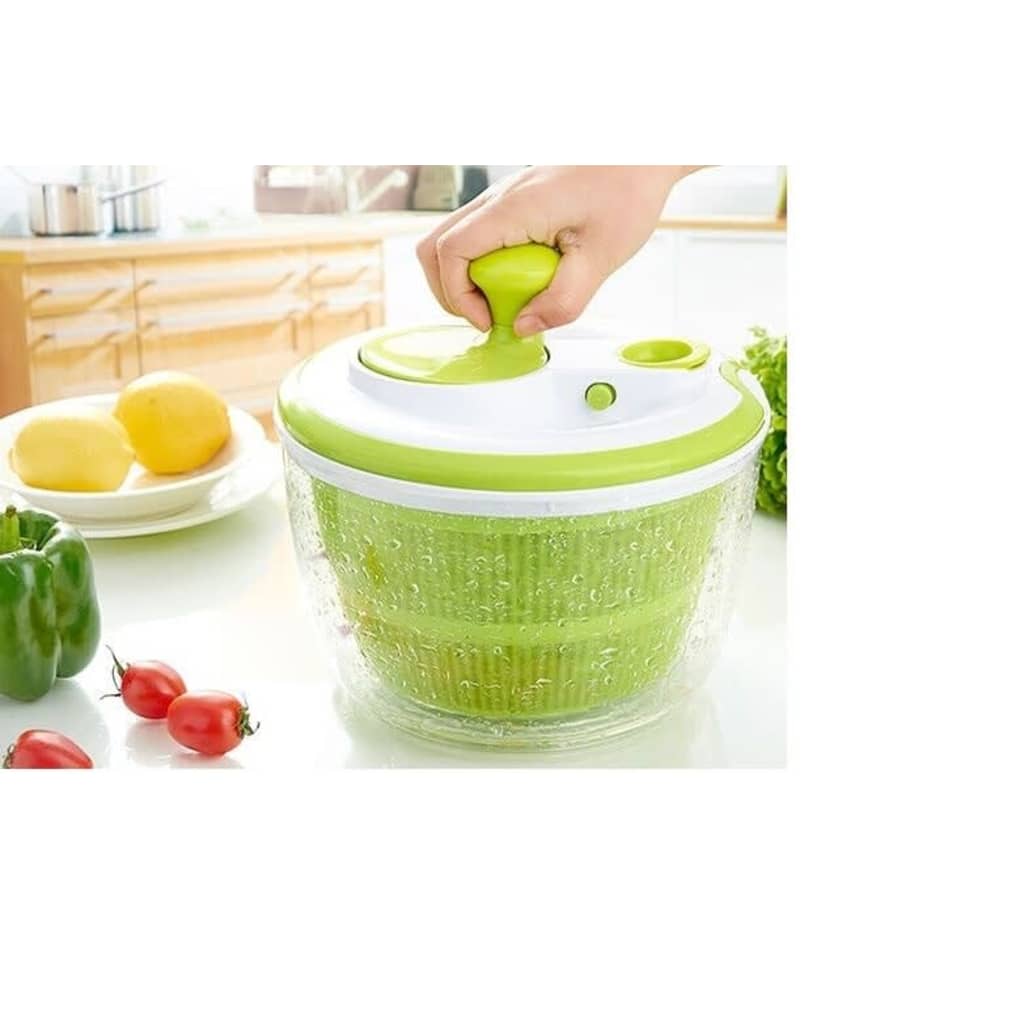 TRIBALSENSATION Centrifuga per insalata con maniglia retrattile | Trasparente e verde