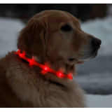 Collier Lumineux LED Pour Chiens, 70 cm Rglable - Rouge