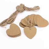 100x Chanes En Forme De Coeur En Papier Pendentifs Cadeaux tiquett