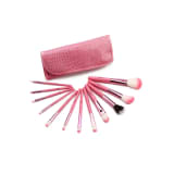 Set De 12 Maquillage Pinceaux - Poils D'Animal Et Nylon, Virole D'Alum