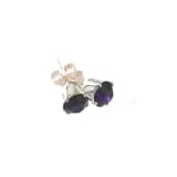 Boucles Goujons Sterling Unisexes Avec 2 Carats Swarovski - Tanzanite
