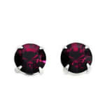 Sterlingsilber Unisex-Ohrstecker 2 Karat Swarovski-Kristalle - Siam-Ru