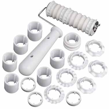 17 Pcs Fondant Ribbon Cutter Embosser Roller For Cake Decorating
