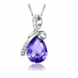 Pendentif Cristal Swarovski Larme Amour ternel - Violet