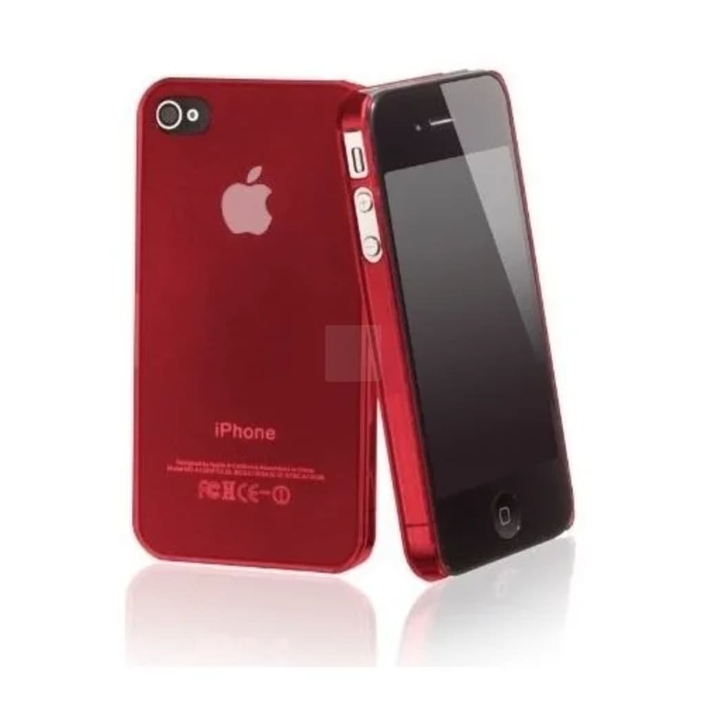 Afbeelding TRIBALSENSATION Mascherina In Plastica Dura Con Logo Apple Per iPhone 4 and4s - Rosso door Vidaxl.nl