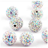 10 Stck 10mm Aurora Boreale Shamballa Tondiscoblle/ -perlen mit Kr