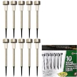 10 Pices Jardin Solaire En Acier Inoxydable, Feux Poteaux (pas De Fi
