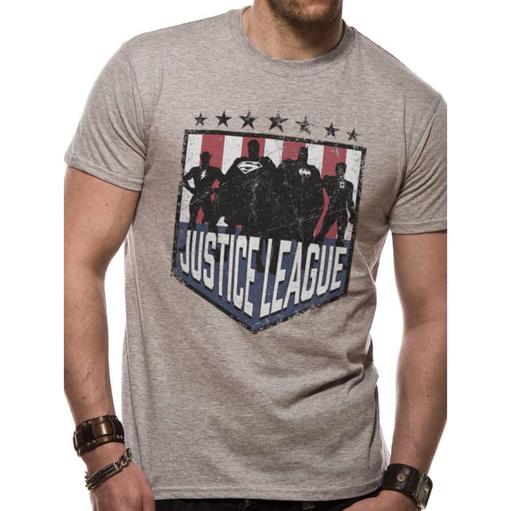 Afbeelding Justice League COMICS - SILHOUETTE SHIELD (UNISEX) T-Shirt door Vidaxl.nl