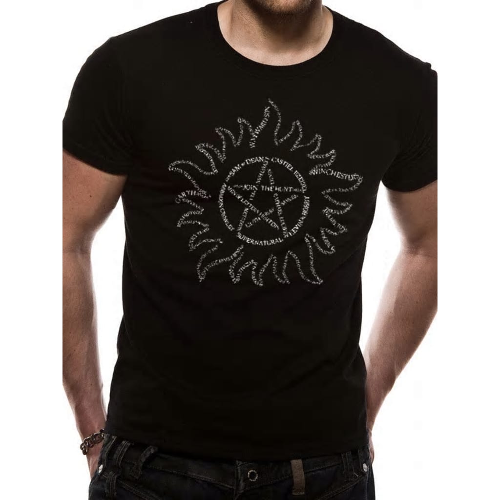 Afbeelding Supernatural - Text Symbol T-Shirt door Vidaxl.nl