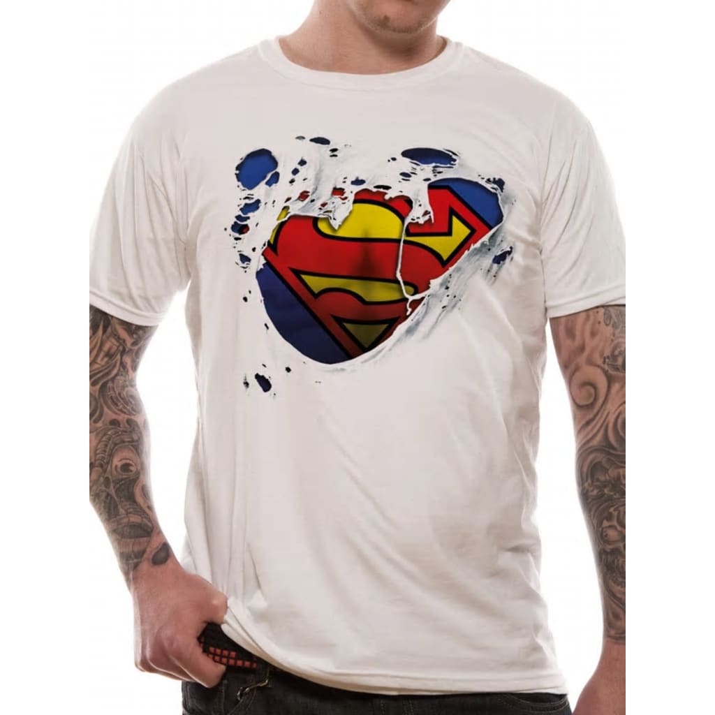 Afbeelding Superman - TORN LOGO (UNISEX) T-Shirt door Vidaxl.nl