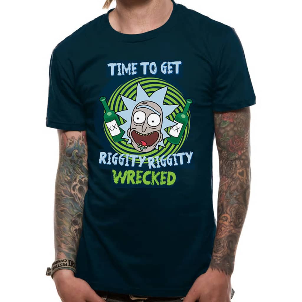Afbeelding Rick and Morty - RIGGITY RIGGITY WRECKED (UNISEX) T-Shirt door Vidaxl.nl