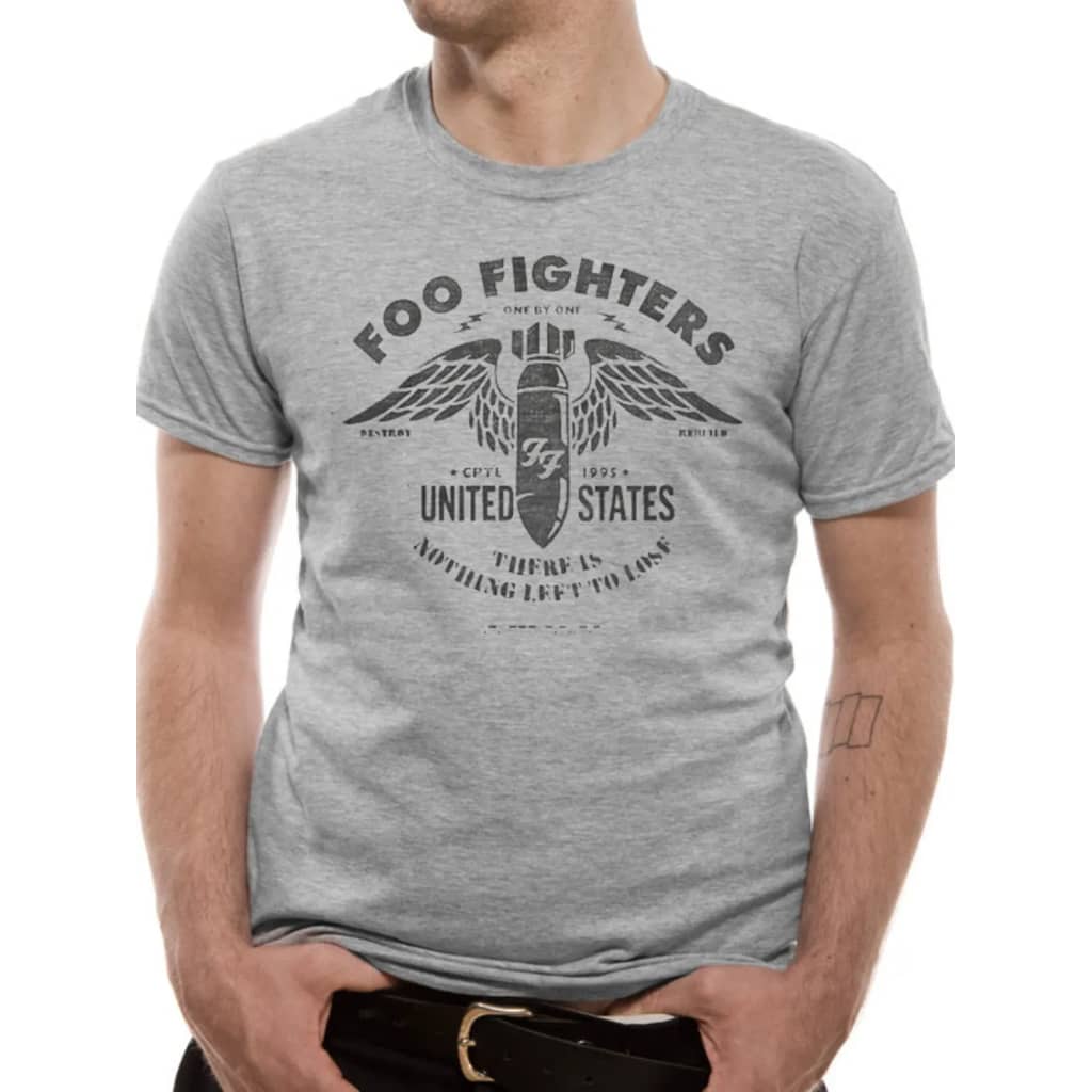 Afbeelding Foo Fighters The - Stencil Grey T-Shirt door Vidaxl.nl