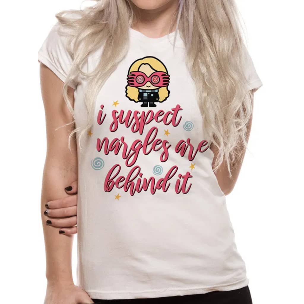 Afbeelding Harry Potter - Nargles Fitted T-Shirt Wh T-shirt vrouwen door Vidaxl.nl