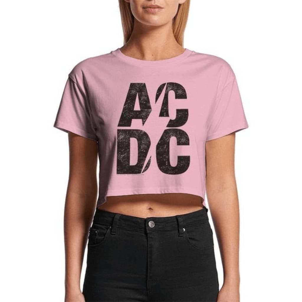 AC/DC - Stacked Logo Crop Top T-shirt vrouwen