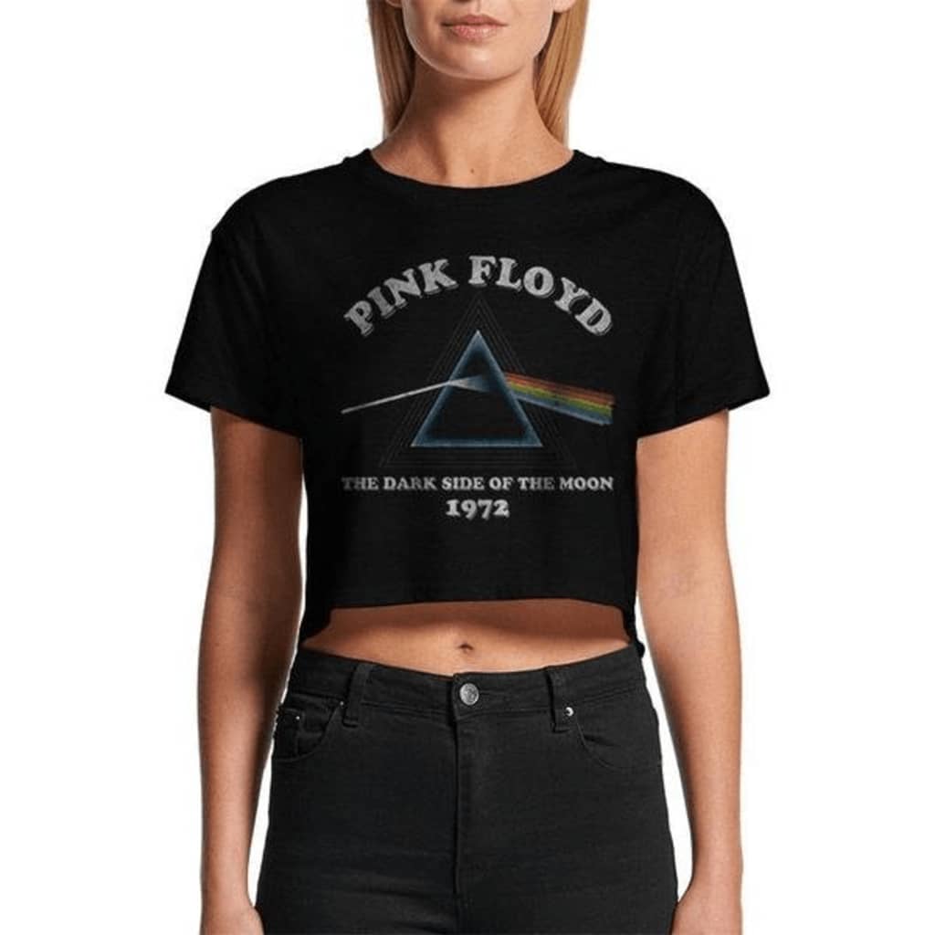 Pink Floyd -Dark Side Of The Moon Retro Crop Top T-shirt vrouwen