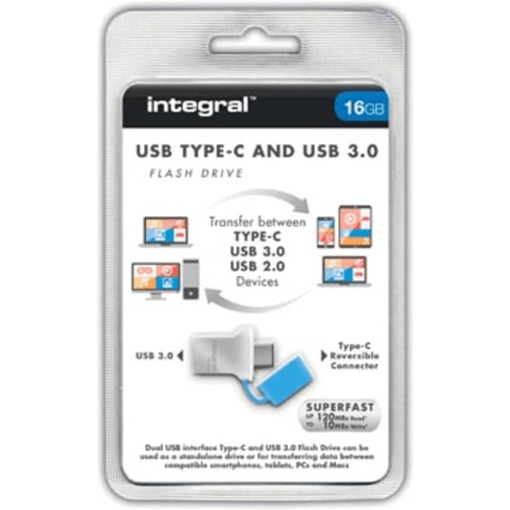 Afbeelding Integral Fusion USB 3.0 stick, 16 GB, zilver door Vidaxl.nl