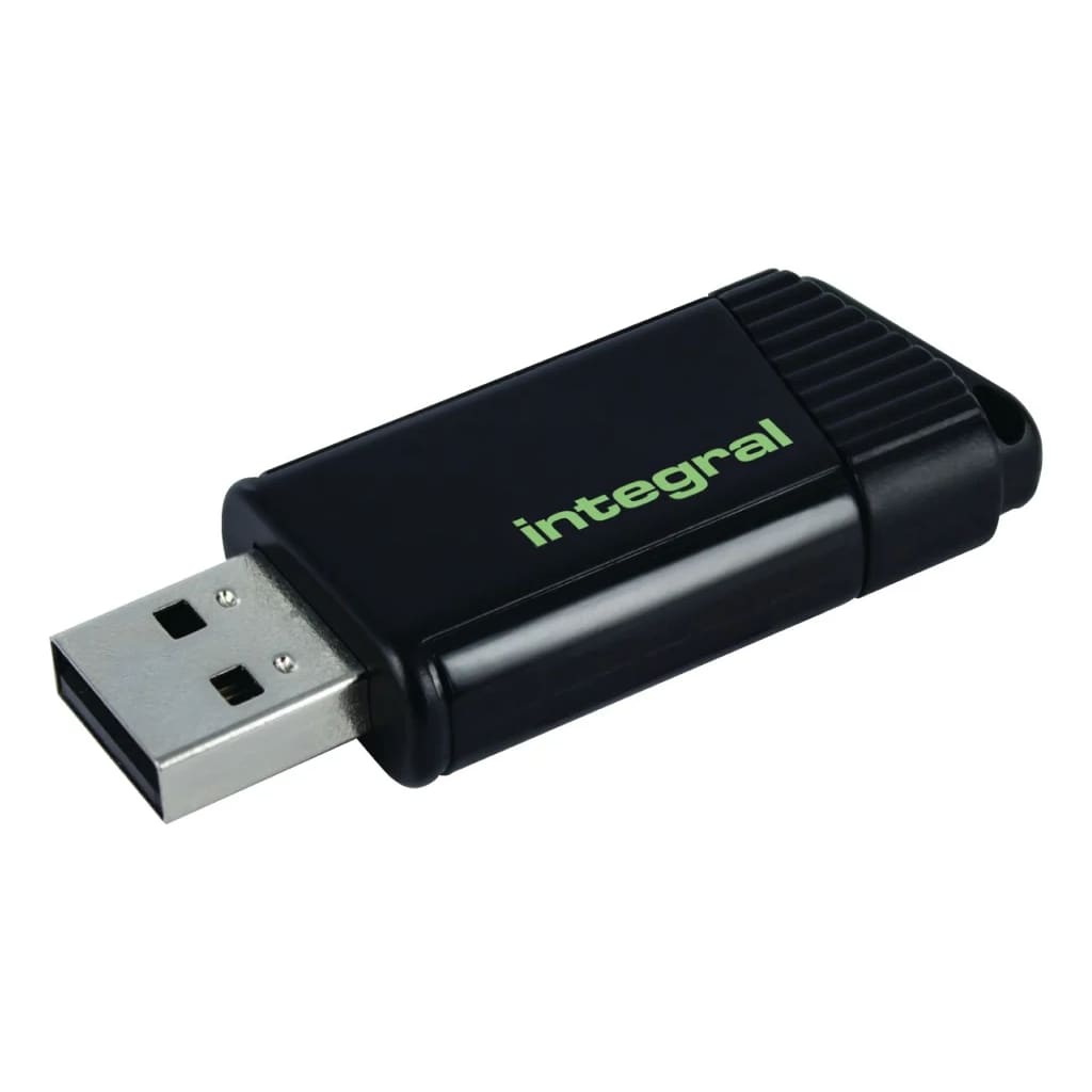Integral INFD128GBPULGR Usb Stick Usb 2.0 128 Gb Zwart/groen