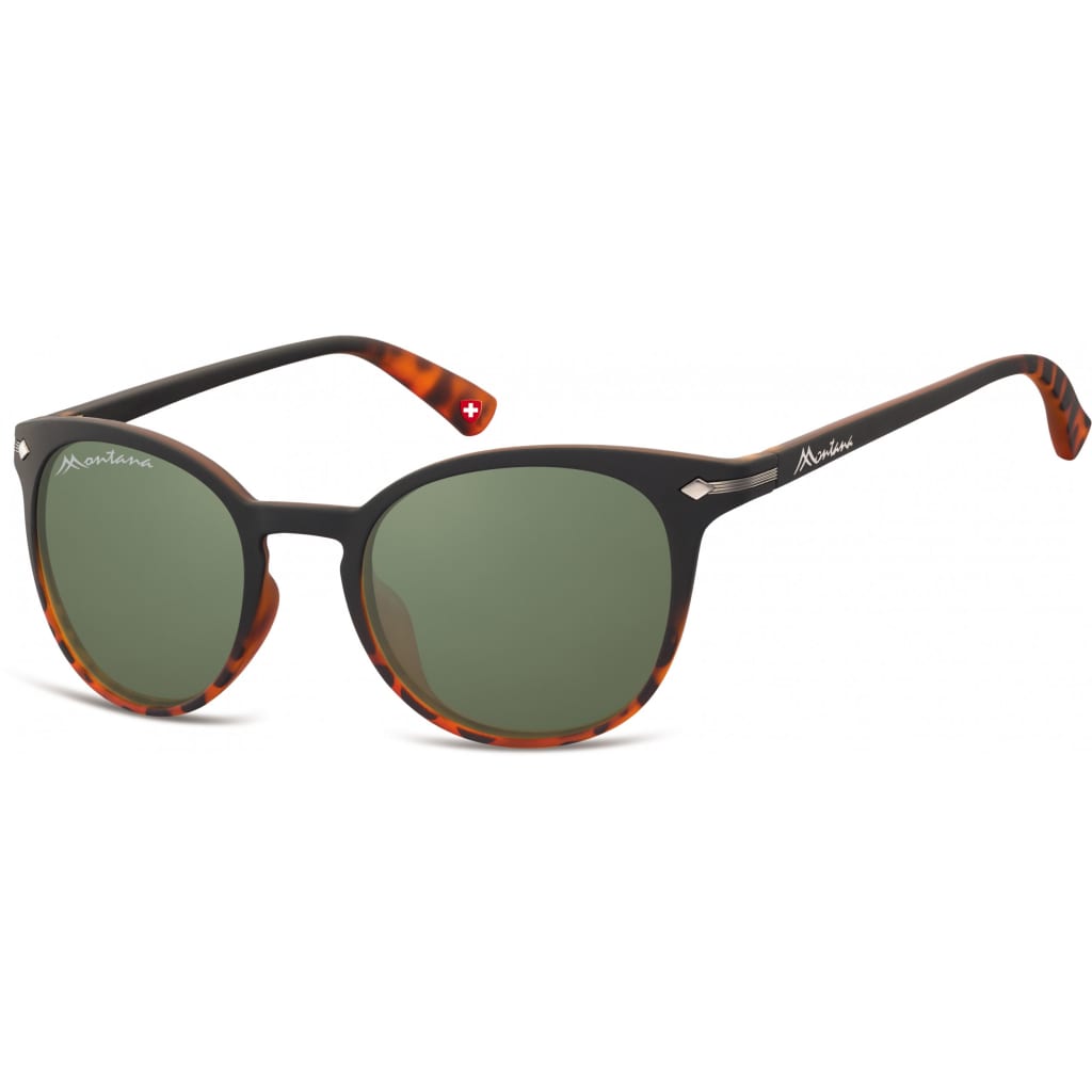 Montana zonnebril unisex wayfarer gevlamd bruin/zwart/groen (S50)