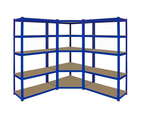 Monster Racking T Rax Corner Shelving Unit 2x 90cm Storage Bays Monster Racking T Rax Corner Shelving Unit 2x 90cm Storage Bays Blue 2