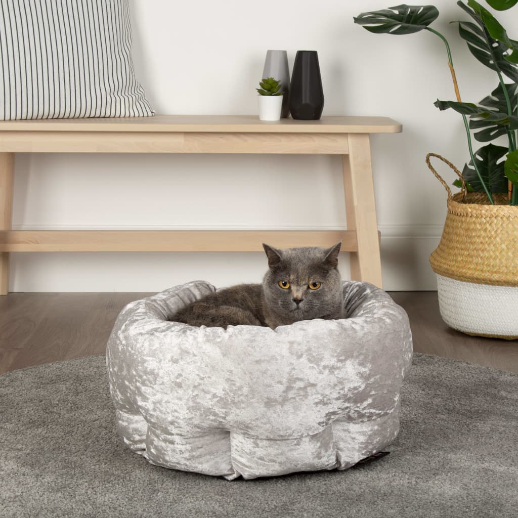 Velvet Donut Bed Silver