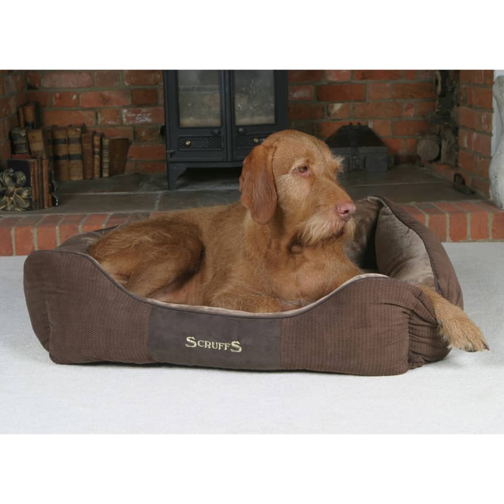 Scruffs & Tramps Cama para mascotas Chester marrón talla XL 90x70 cm