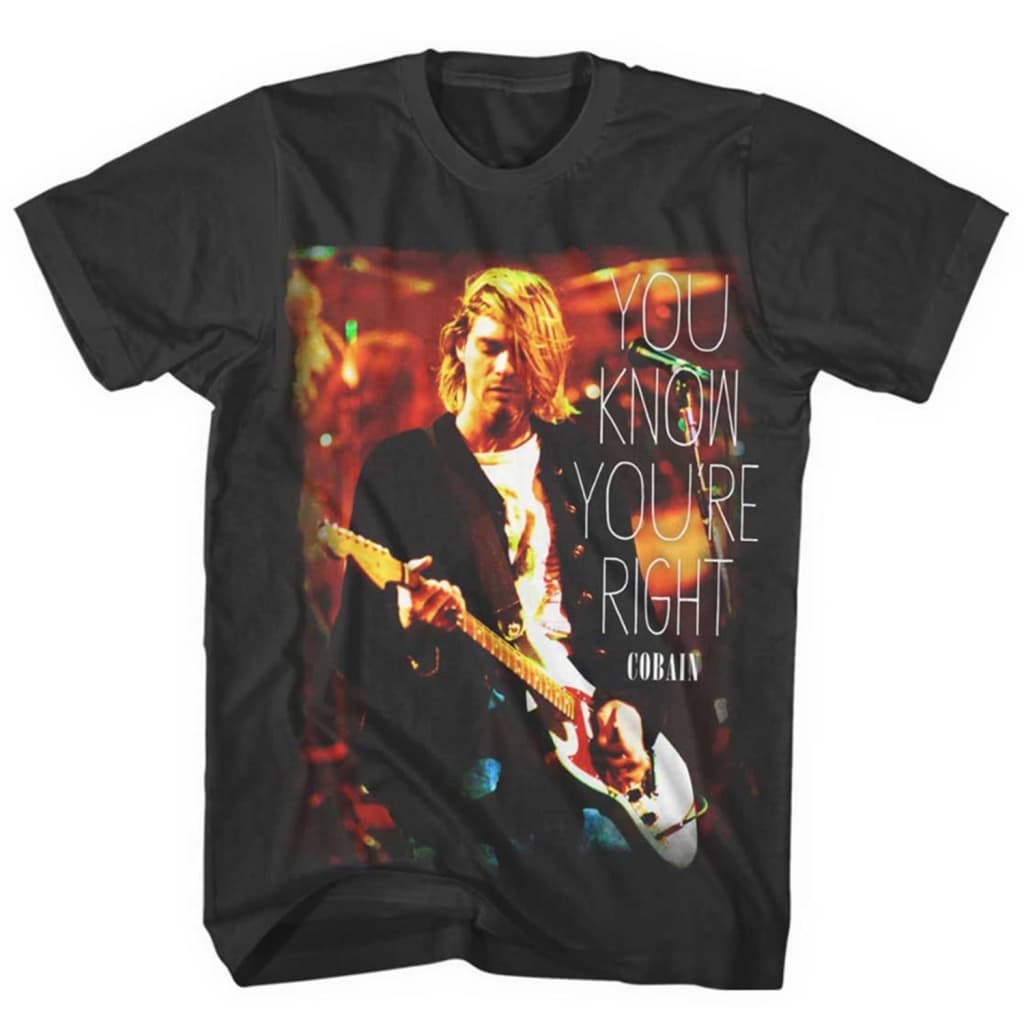 Afbeelding Kurt Cobain You Know You're Right T-Shirt door Vidaxl.nl