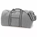 Sac de voyage toile look usé style vintage - GRIS - QD613