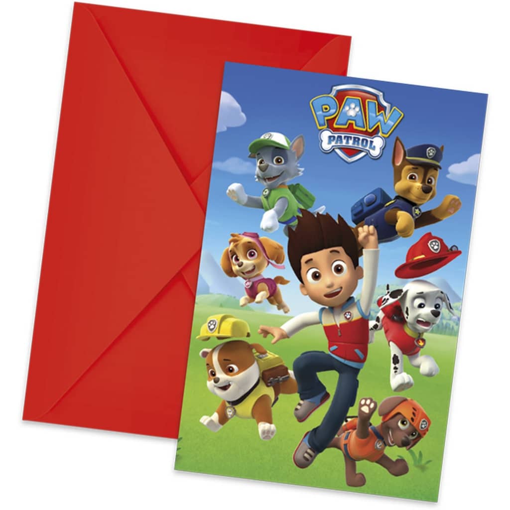Afbeelding Nickelodeon uitnodigingen met envelop Paw Patrol 6 stuks 14 cm door Vidaxl.nl