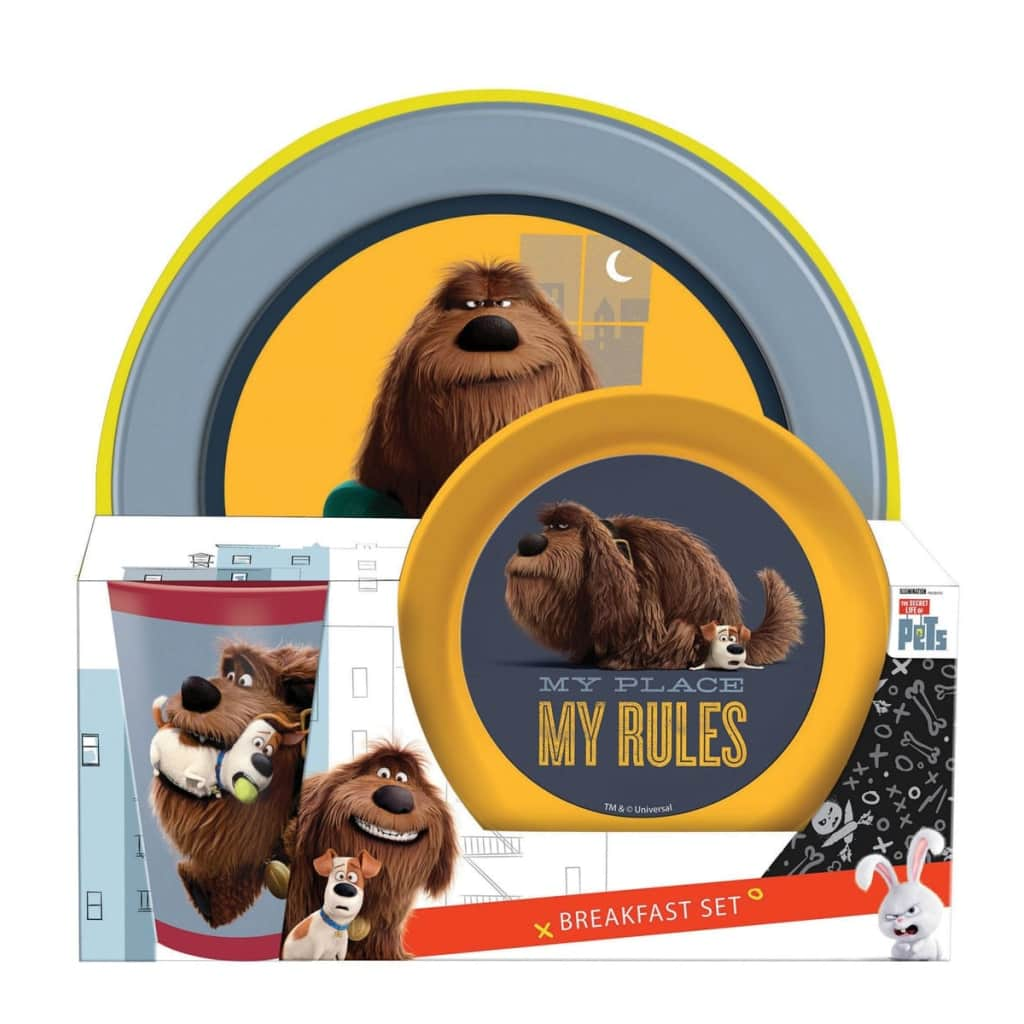 Afbeelding The Secret Life of Pets eetsetje 3-delig geel door Vidaxl.nl