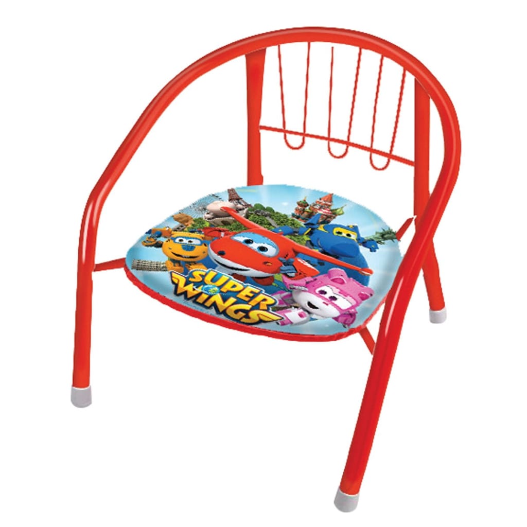 Super Wings metalen stoel 36 x 35 x 36 cm rood/multicolor