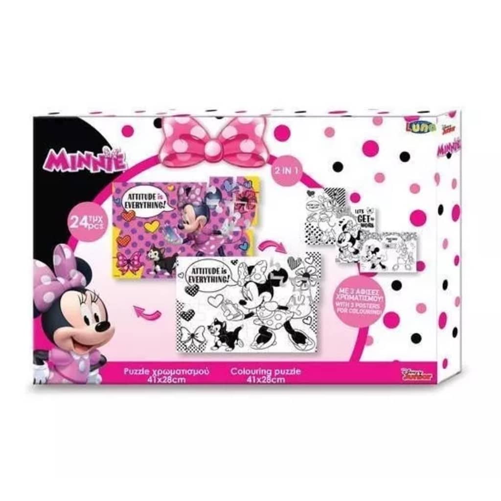 Luna Minnie Mouse 2-zijdige puzzel 24 stukjes