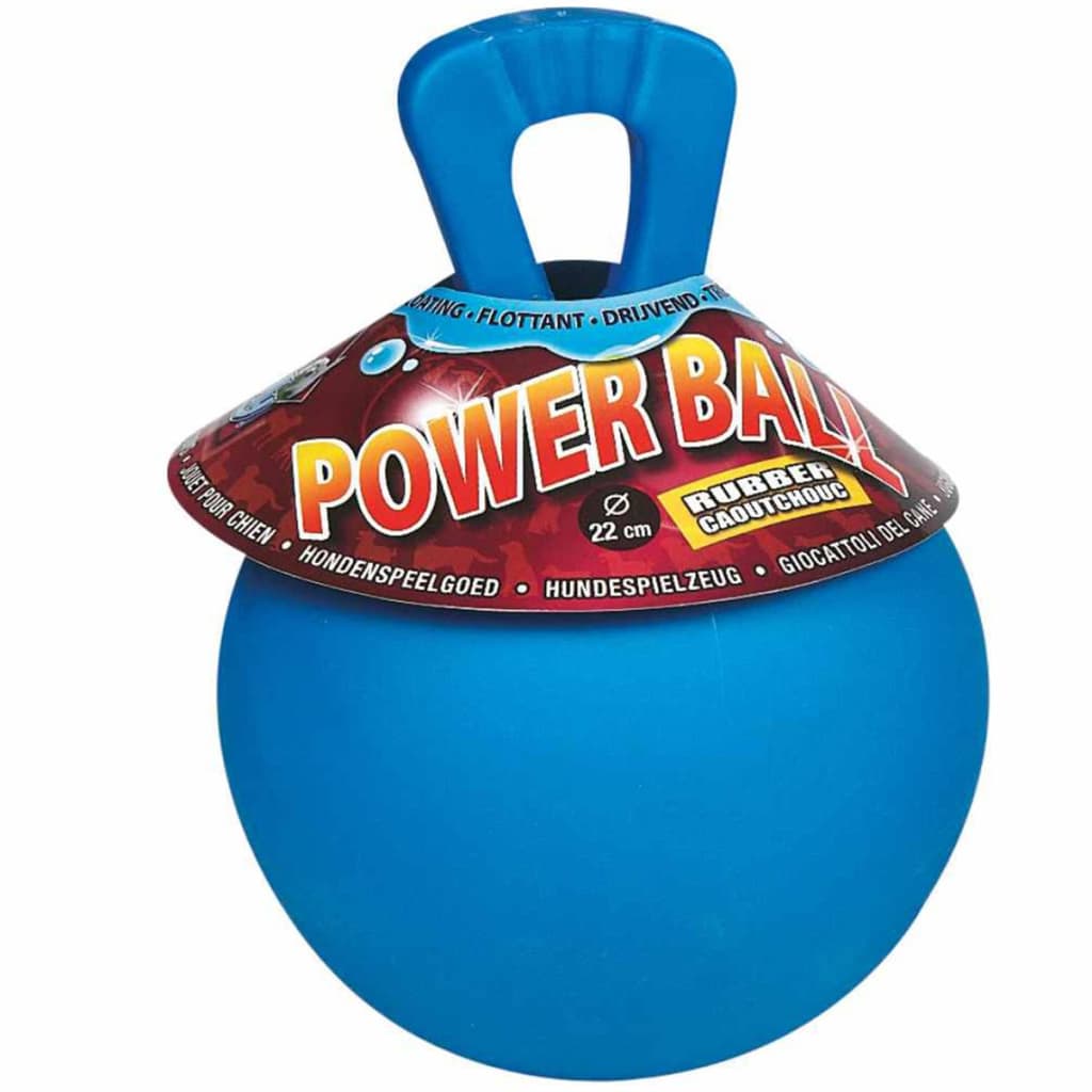 FLAMINGO Hondenspeeltje Power Ball rubber blauw 22 cm 504197