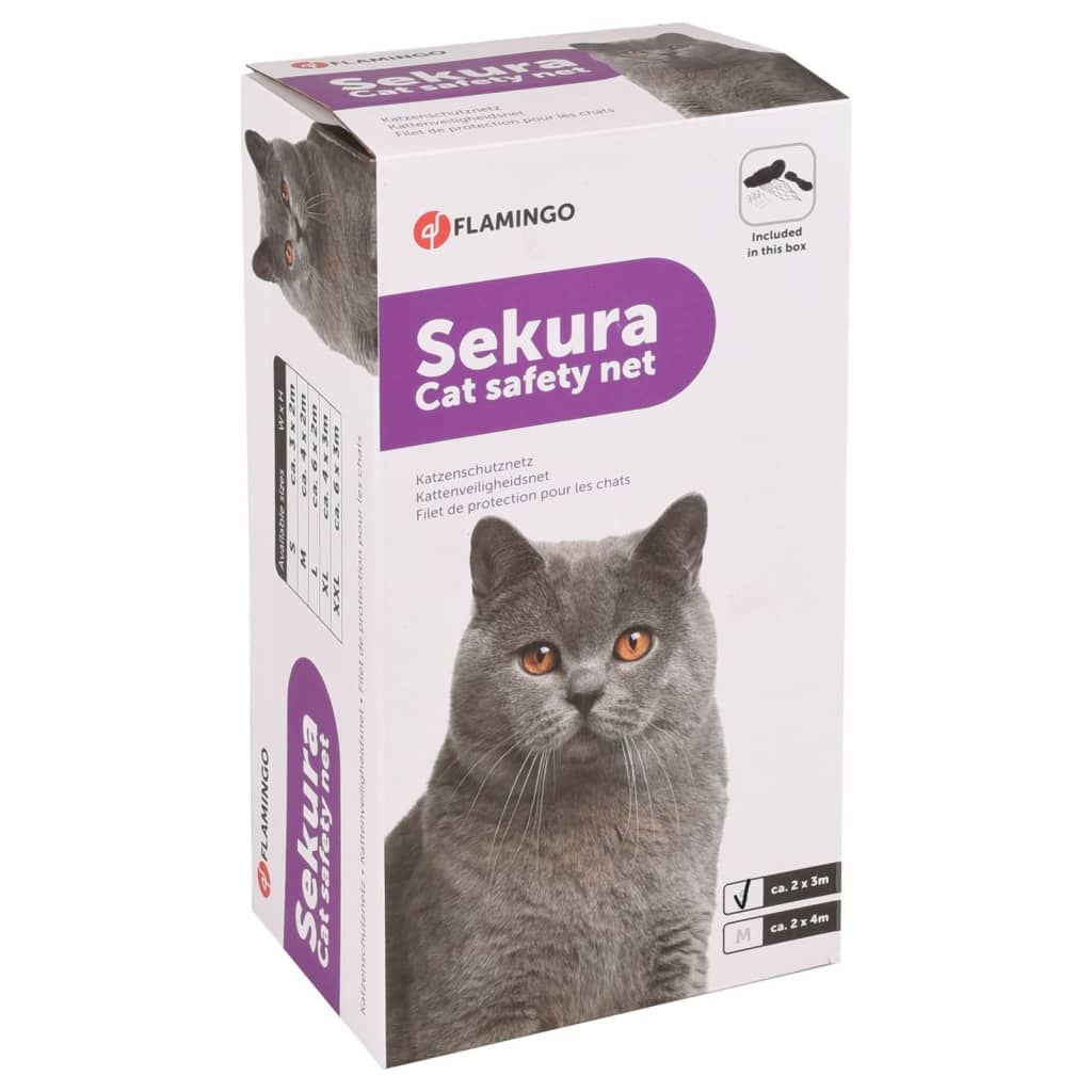 

FLAMINGO Kattenveiligheidsnet Sekura S 3x2 m zwart