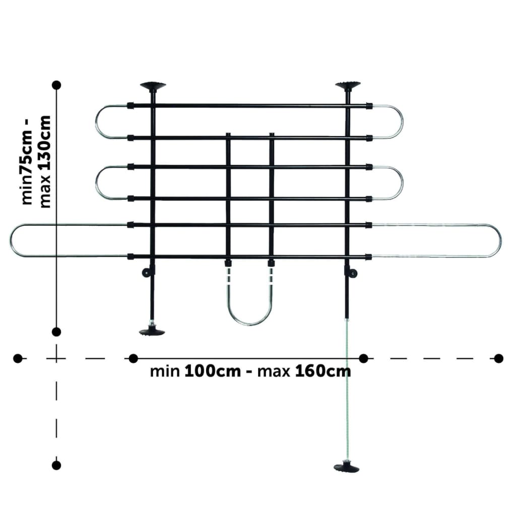 3 Bar Car Dog Guard cu 2 Opțiuni Tara negru