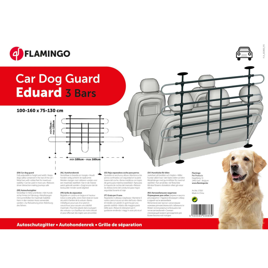 3 Bar Car Dog Guard cu 2 Opțiuni Tara negru