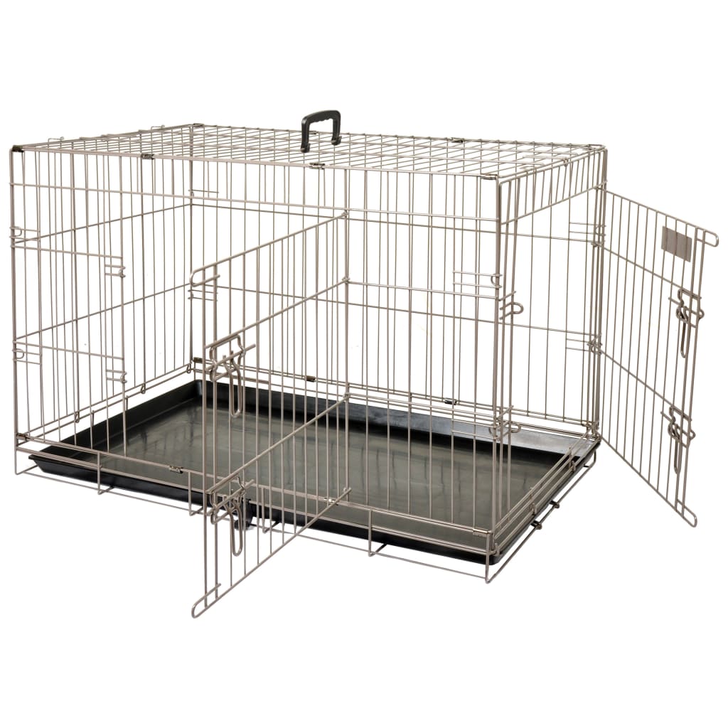 421666 FLAMINGO Pet Crate "Ebo" Metallic Brown 61x43x50 cm 517580