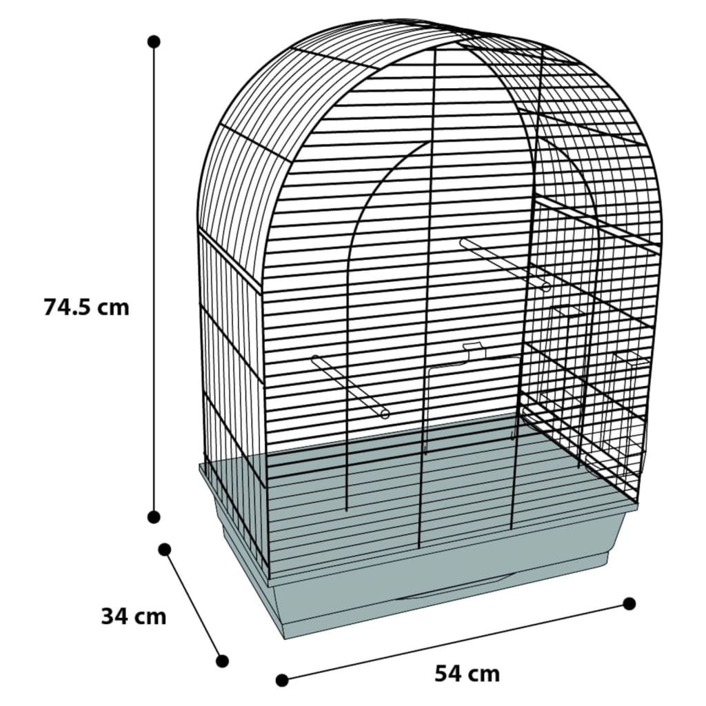 Colivie pentru peruși „Klara 3” 54x34x74,5 cm, cupru