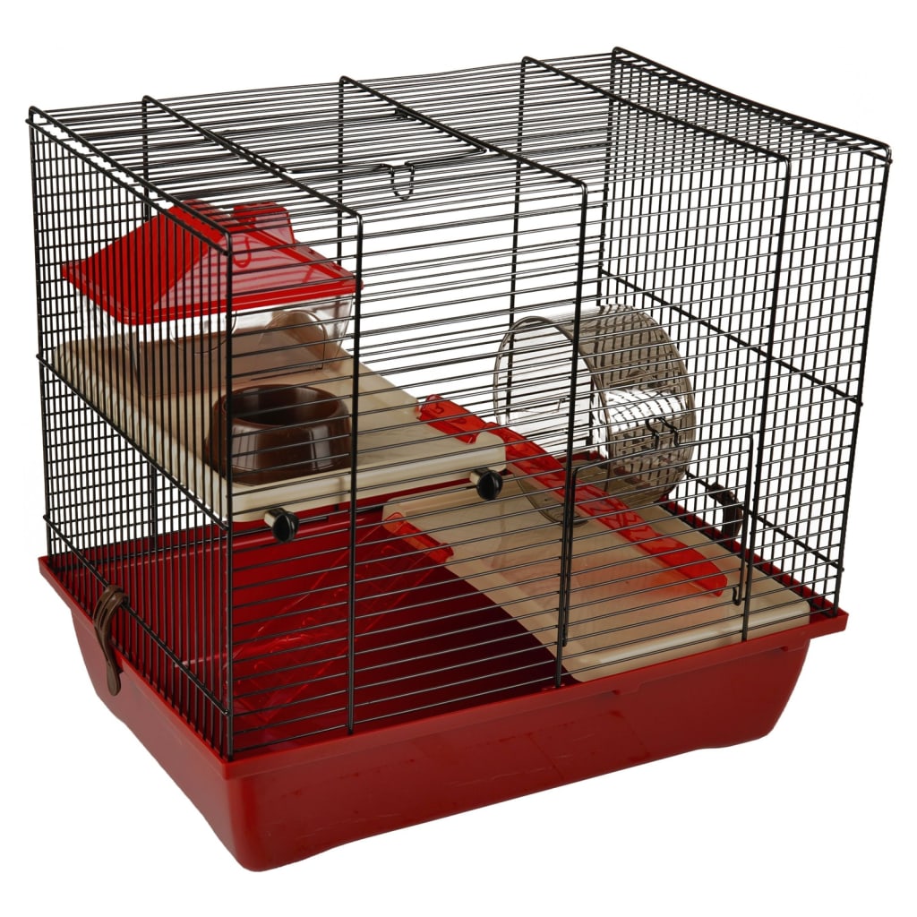 FLAMINGO Cage pour hamsters Enzo 2 41,5x28,5x38 cm Bordeaux