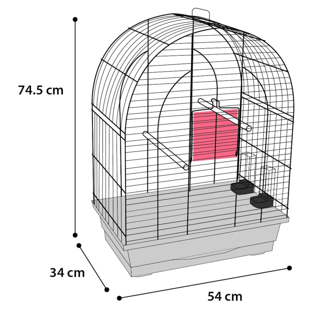 FLAMINGO Vogelkäfig Klara 3 54x34x74,5 cm Weiß