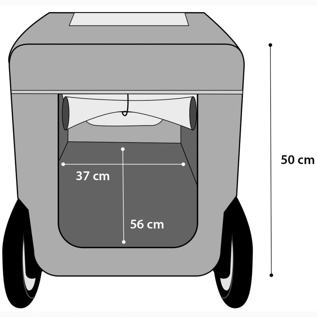 Кучешко ремарке за велосипед Romero сиво 59,5x43x51 см